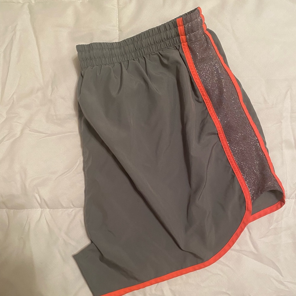 Grey and pink running shorts